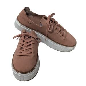 Vince Camuto Women Pink Suede Raiza Platform Sneakers 7 1/2 M/38